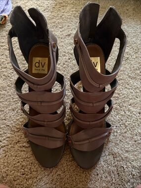 Dolce Vita Taupe Strappy Gladiator Heel Sandals